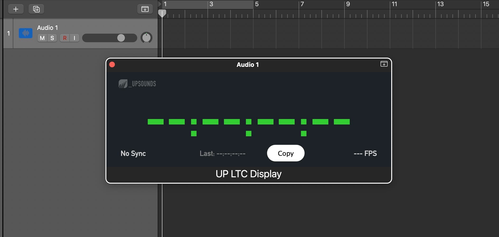 UP LTC Display: Timecode Monitoring Plugin for DAWs, screenshot 2