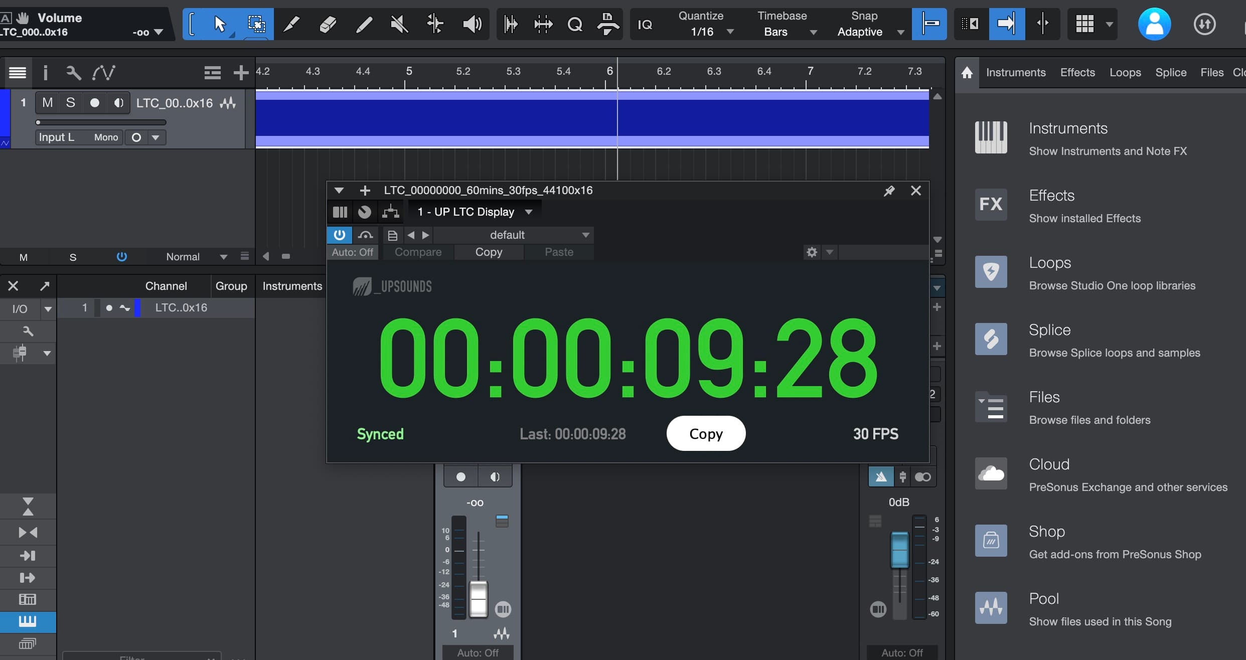 UP LTC Display: Timecode Monitoring Plugin for DAWs, screenshot 3